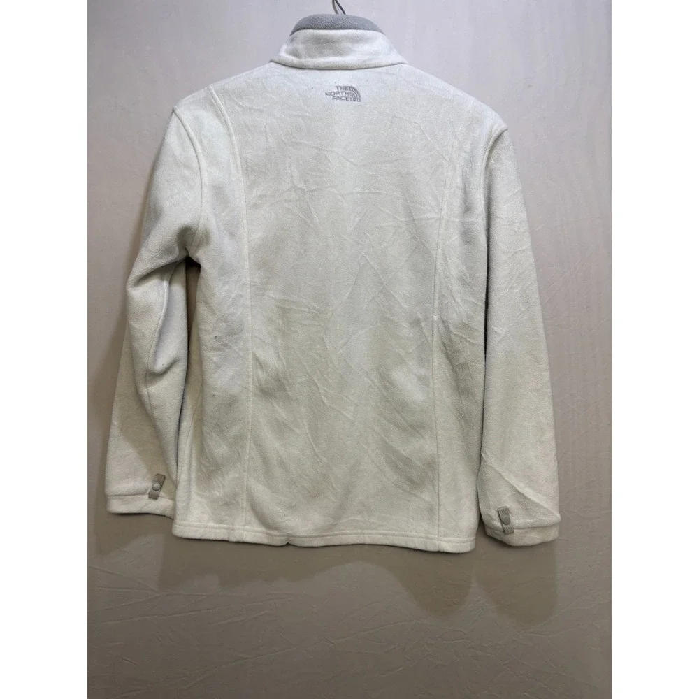 The North Face‎ Full Zip Fleece Jacket Girls White Logo Zipper Pockets XL
